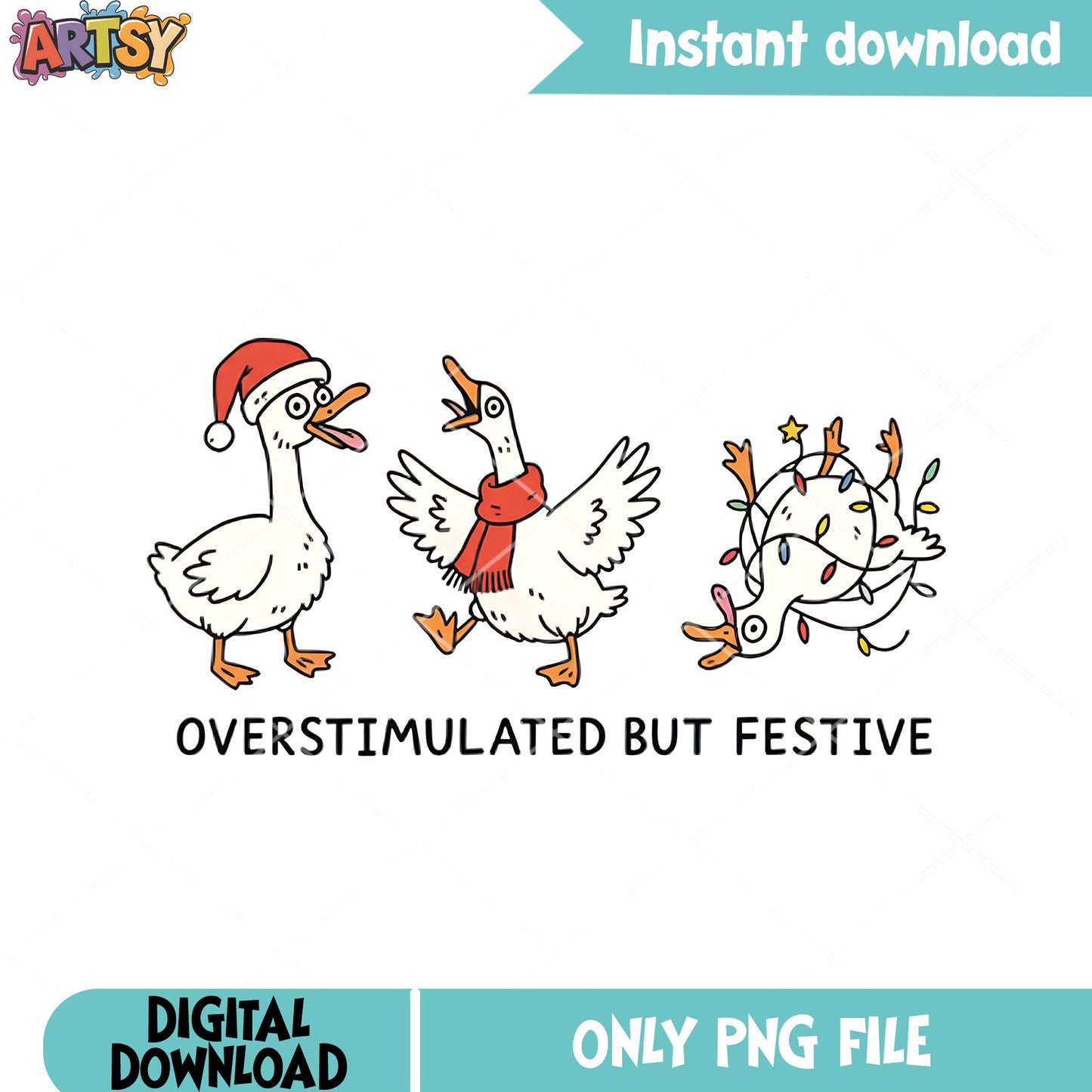 Goose festive santa png, christmas decor png, merry christmas png