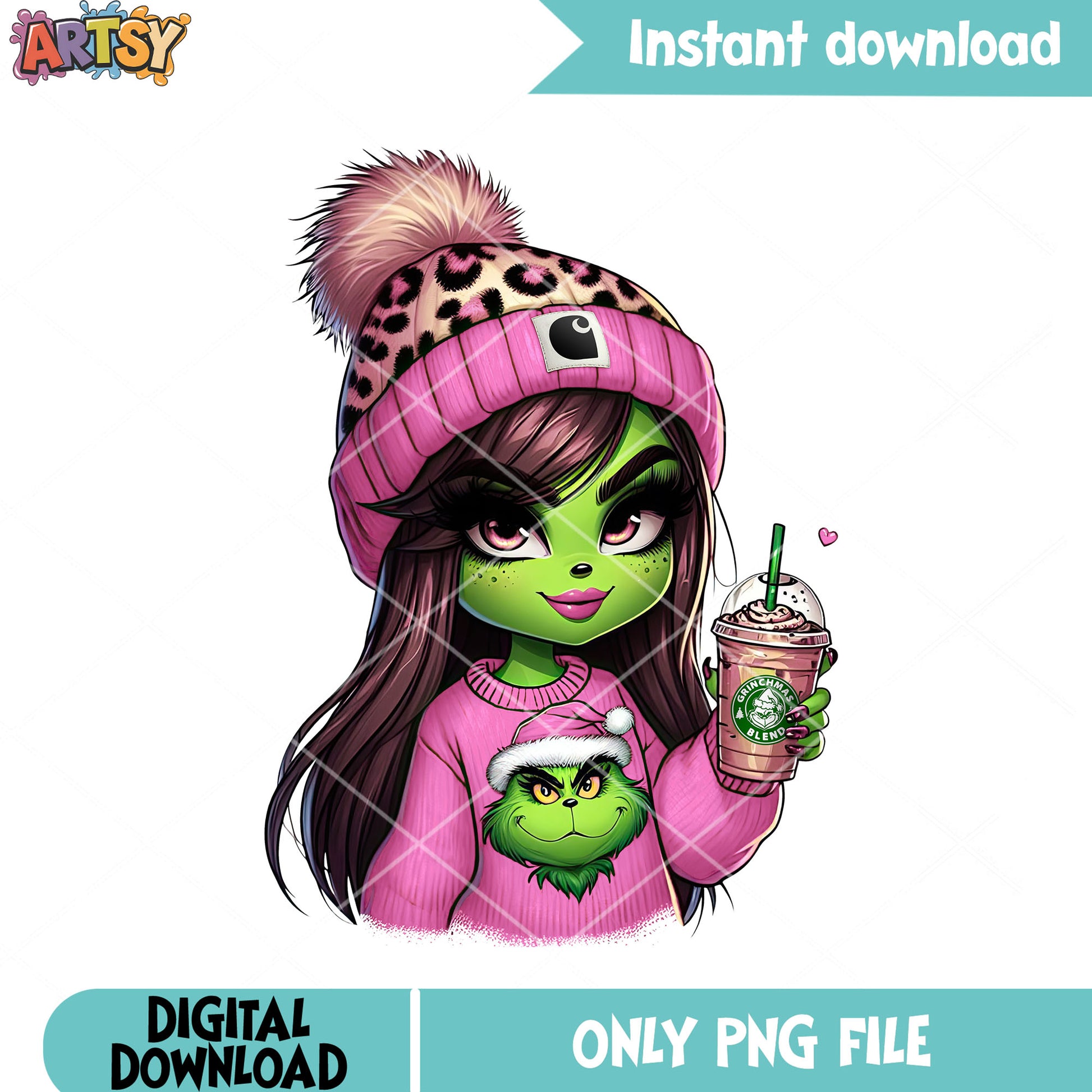 Gorgeus green girl xmas png, merry christmas png, the grinch png