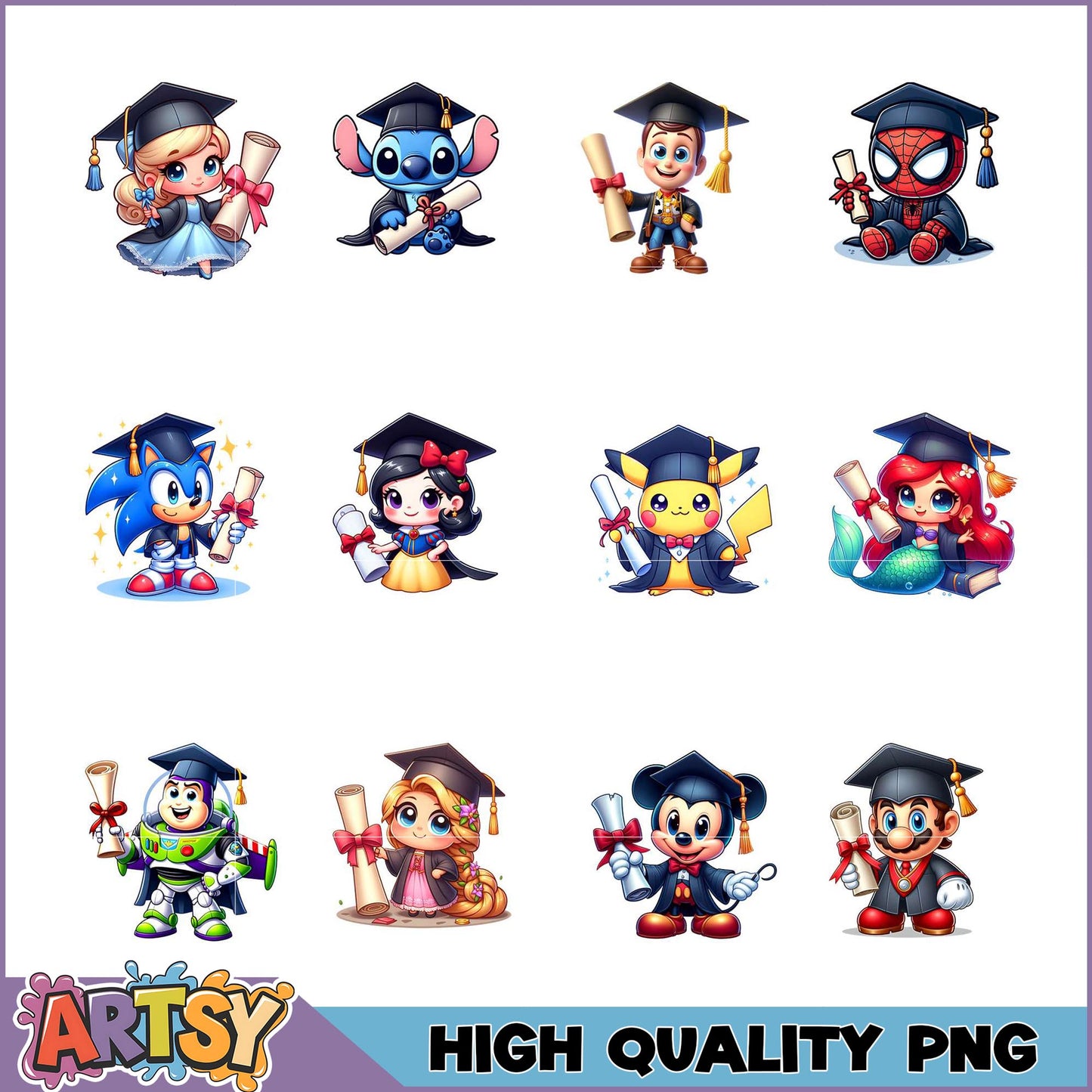 Graduation Cartoon PNG Bundle High Quality Images