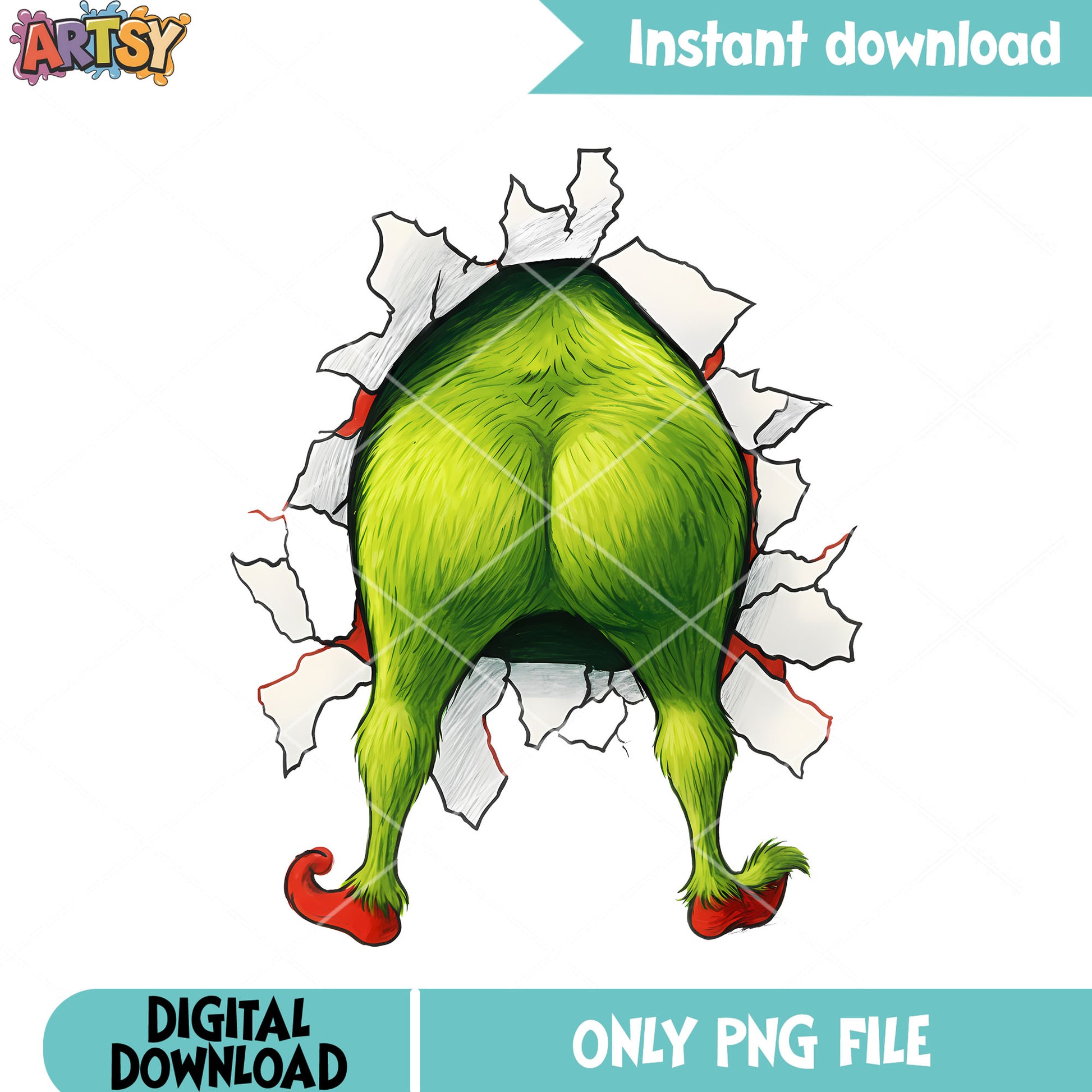 Green butt of grinch png, merry christmas png, the grinch png