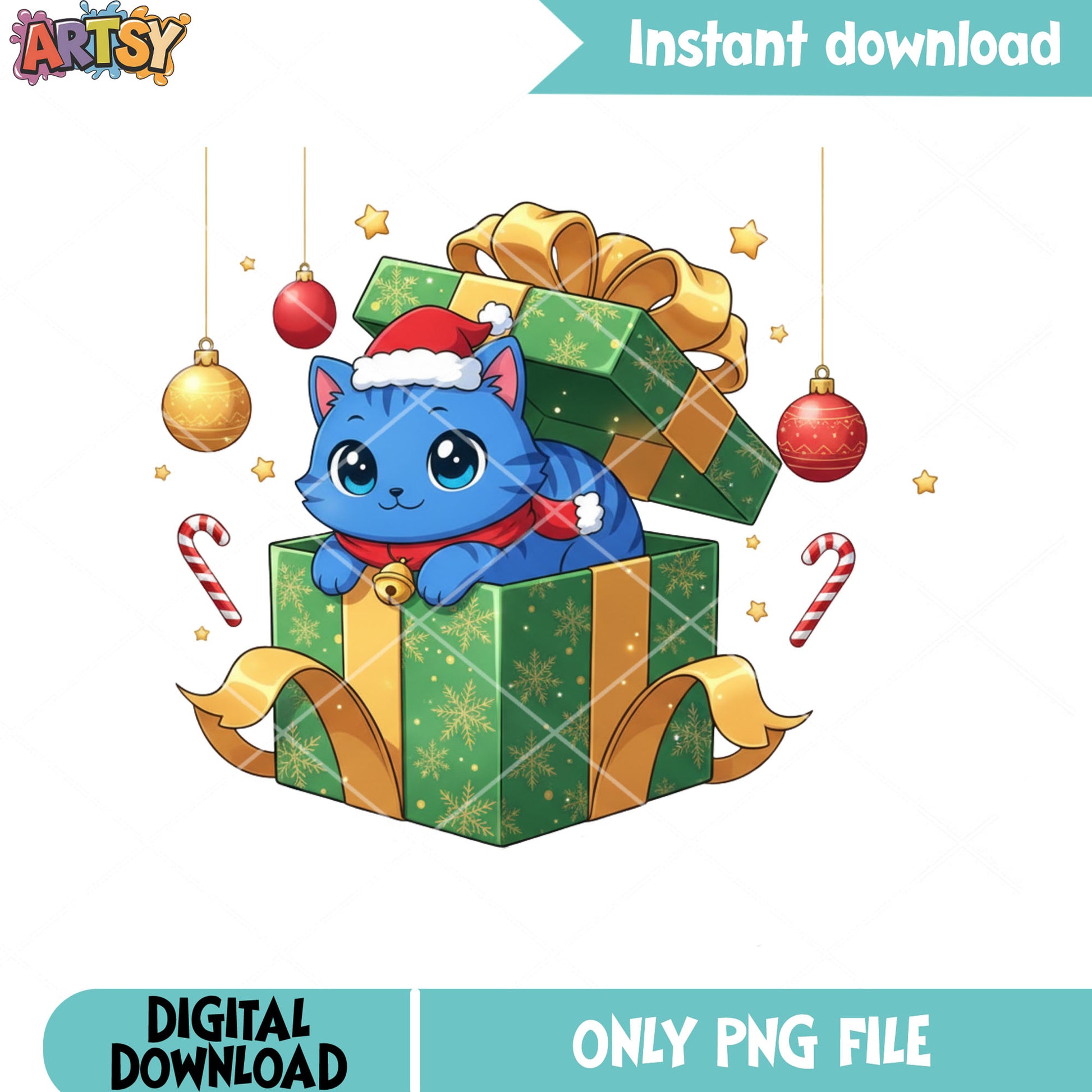 Green christmas presnets png, kpop demon hunters cat​ png, derpy png