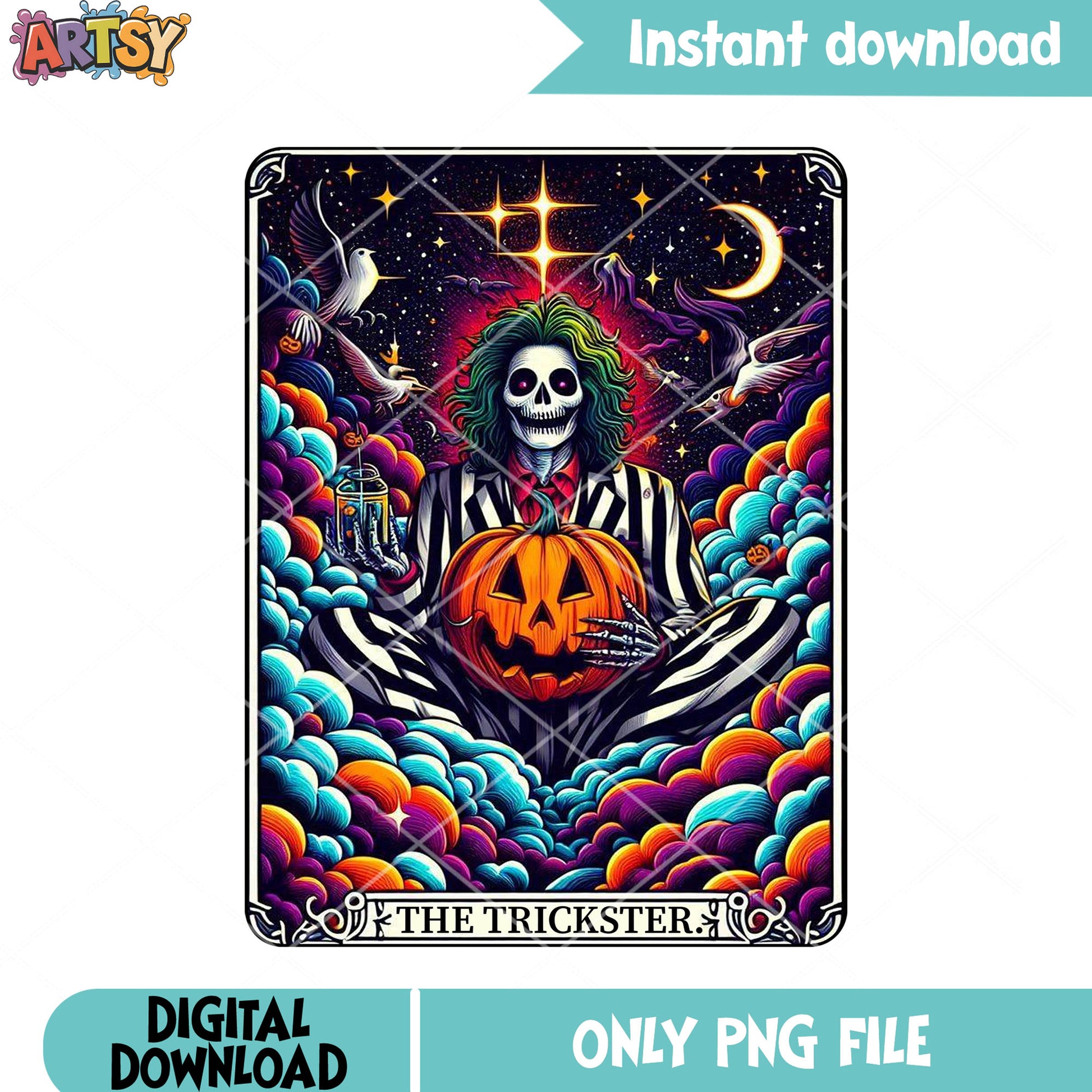 Green long hair Skeleton png, pinstripe suit png, halloween night png