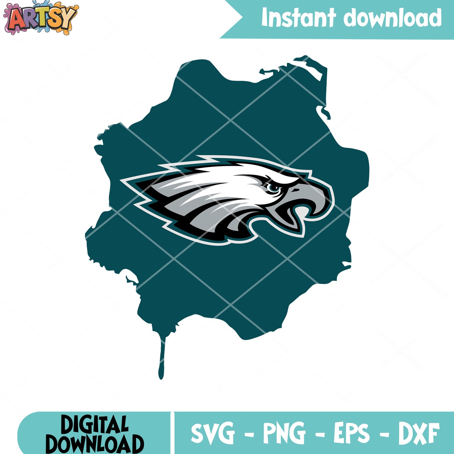Green paint eagles head svg, philadelphia eagles svg, usa football svg