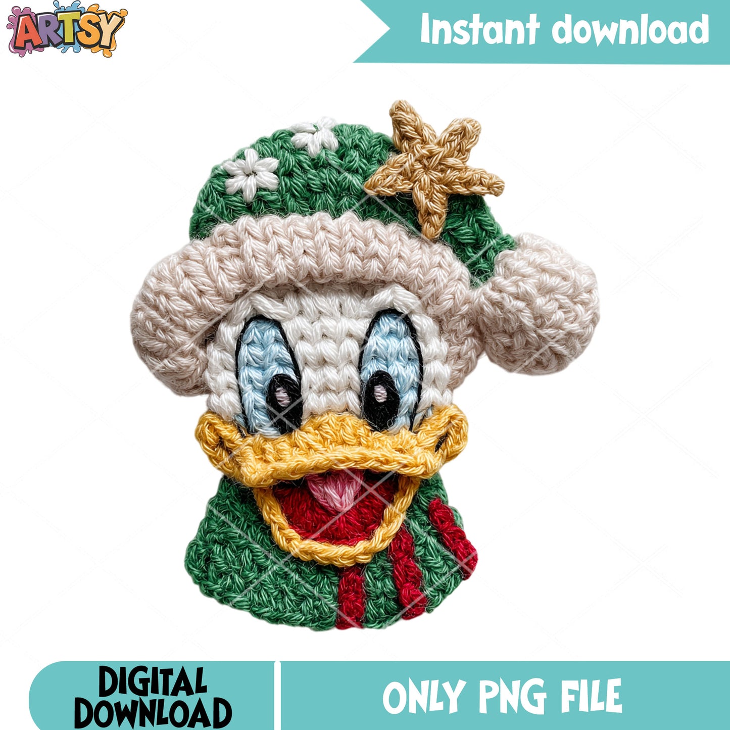 Green santa duck noel png, disney christmas png, donald duck png