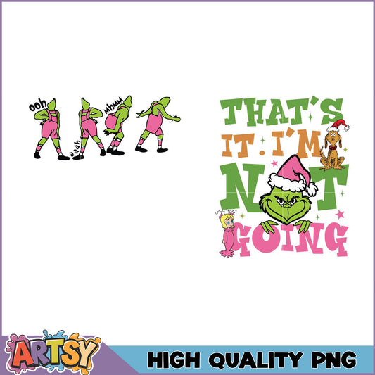 Grinch Christmas PNG Bundle High Quality Download