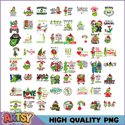 Grinch PNG Bundle 30+ High-Quality Designs