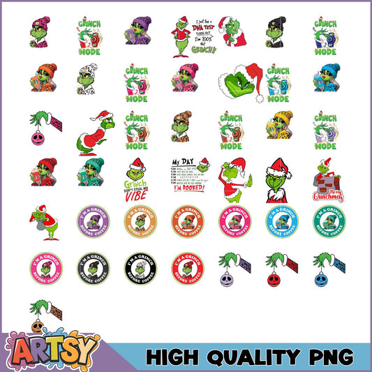 Grinch PNG Bundle High-Quality Designs