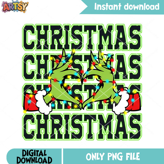 Grinch Santa costume png, the grinch png, christmas stringlight png