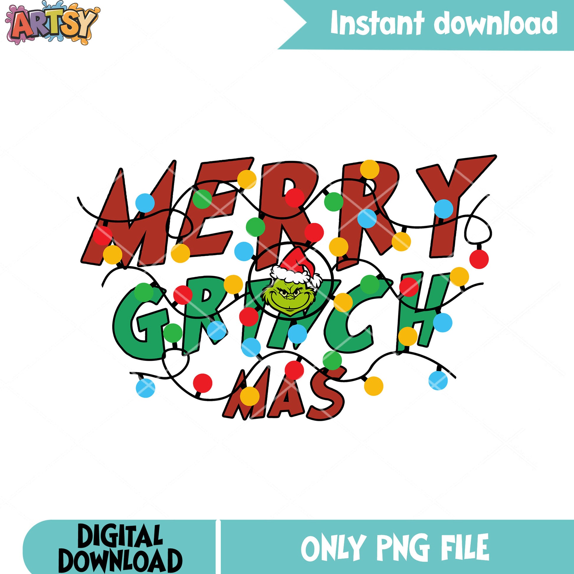 Grinch String lights xmas png, merry grinchmas png, grinch png