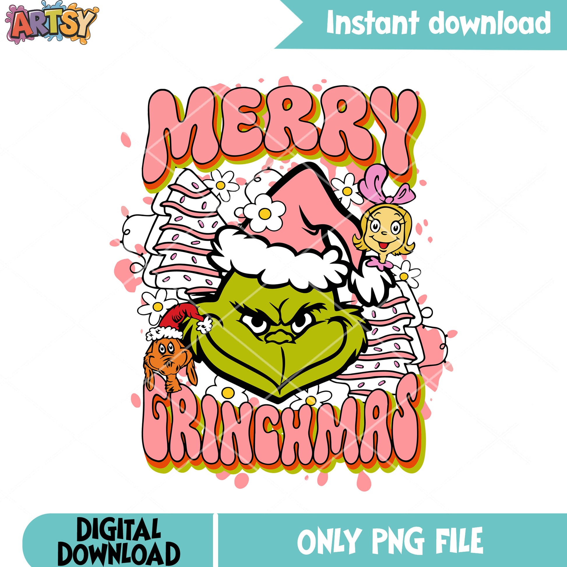 Grinch cake funny christmas png, face funny png, merry grinchmas png