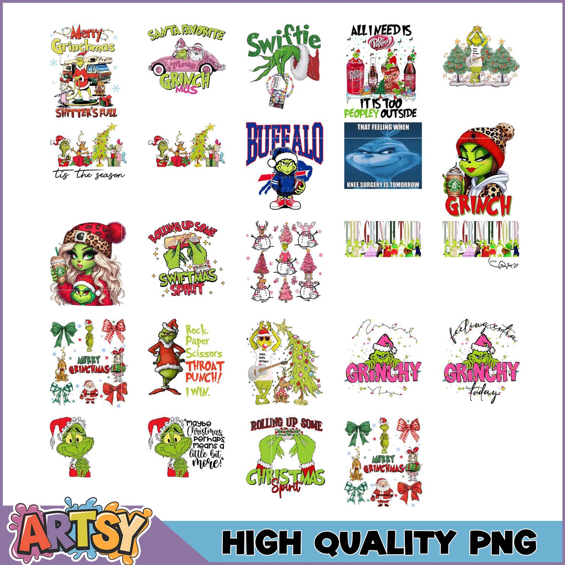 Grinchmas PNG Bundle High Quality Designs