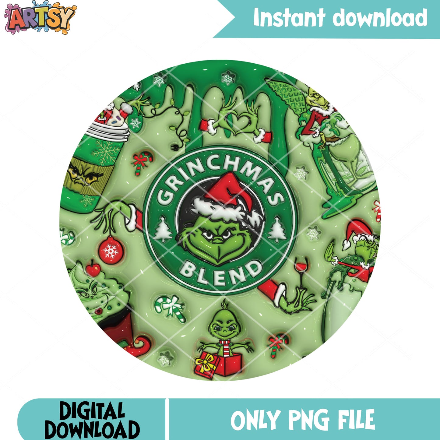 Grinchmas blend coffee png, christmas morning coffee png, starbuck png