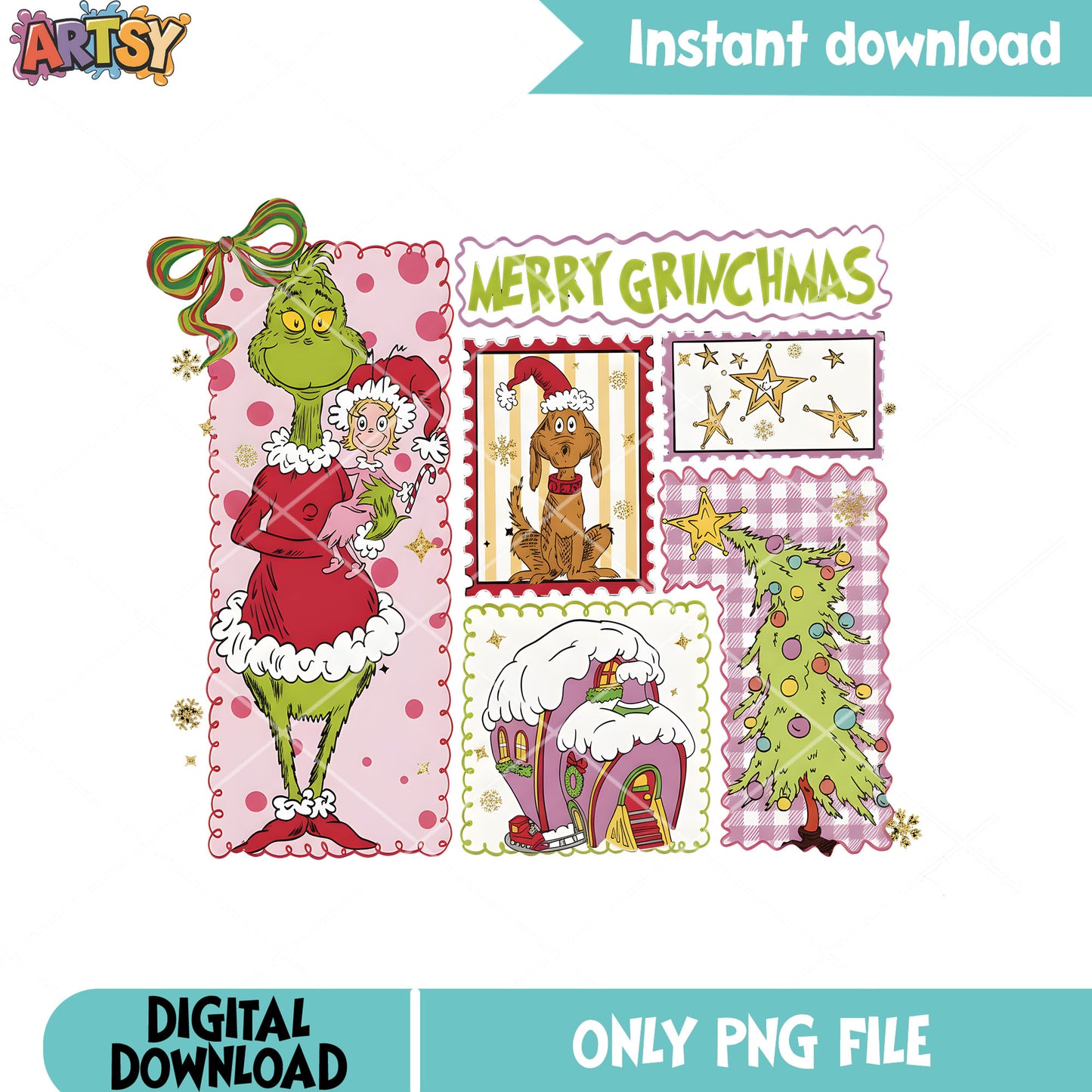Grinchmas merry png, santa claus costume png, christmas tree png
