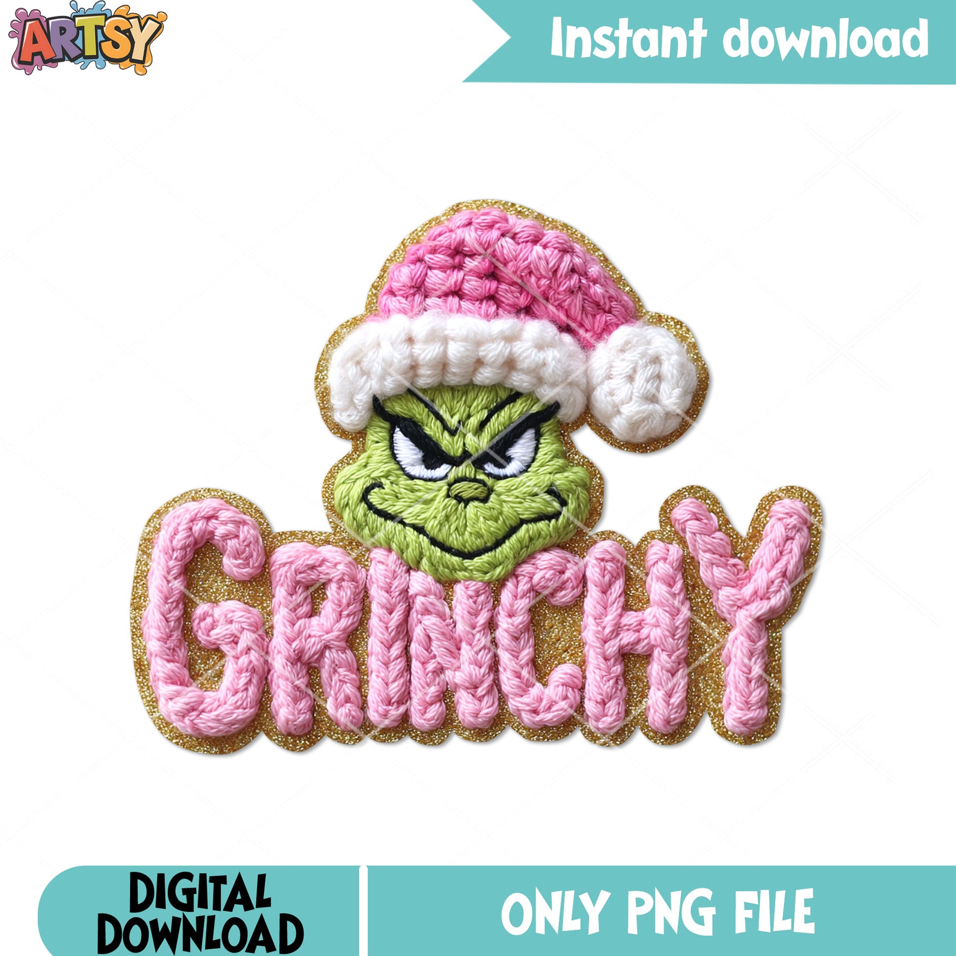 Grinchy pink santa hat png, merry christmas png, santa costume png