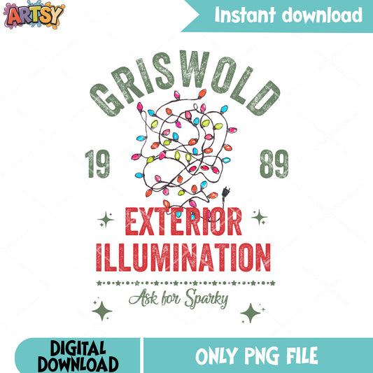 Griswold exterior funny png, ask for sparky png lights png