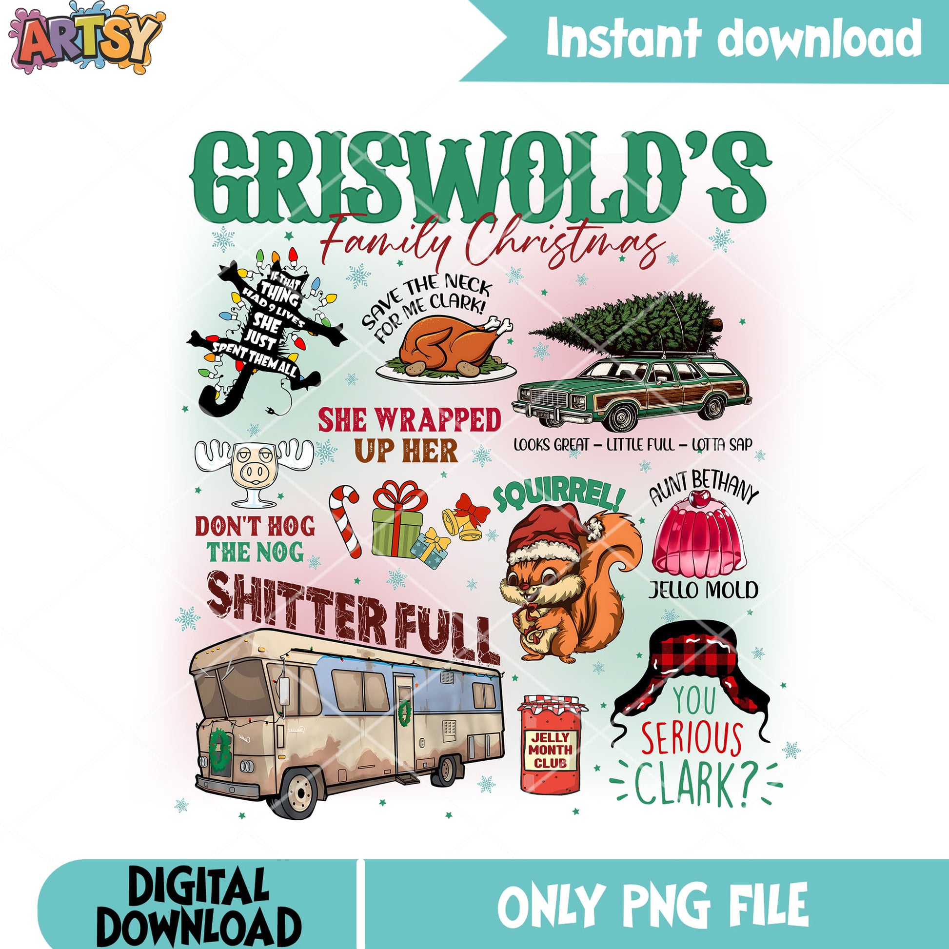 Griswold family christmas png, clark griswold png, merry christmas png