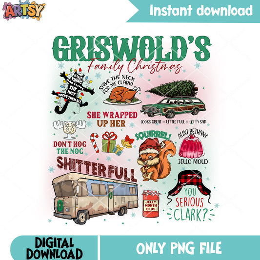 Griswold family christmas png, clark griswold png, merry christmas png