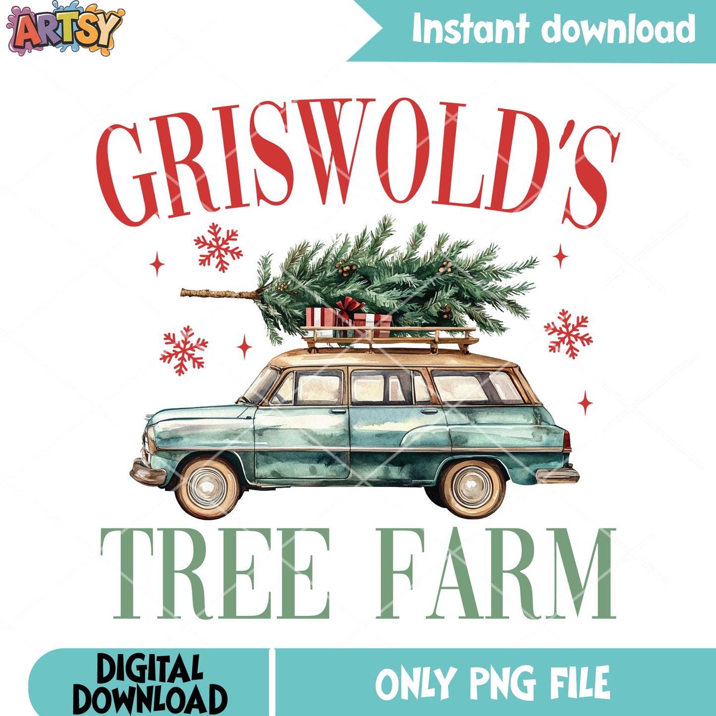 Griswold tree farm png, xmas decorations png, merry xmas png