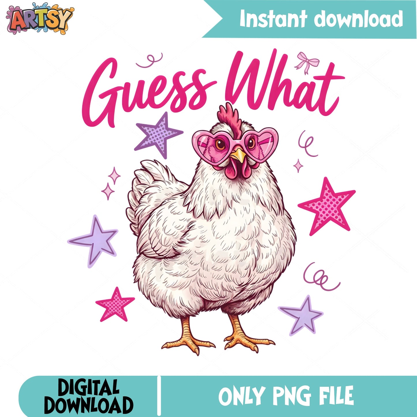 Guess What Chicken Butt PNG, Funny Chicken PNG, Farm PNG