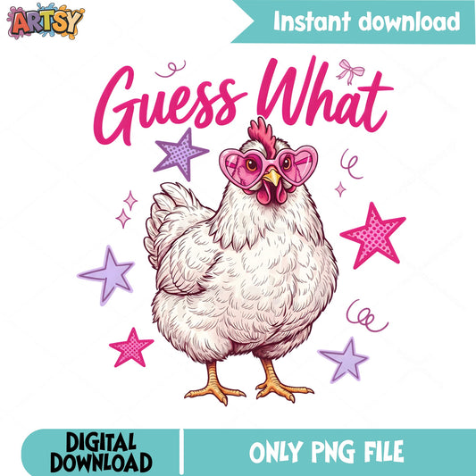 Guess What Chicken Butt PNG, Funny Chicken PNG, Farm PNG