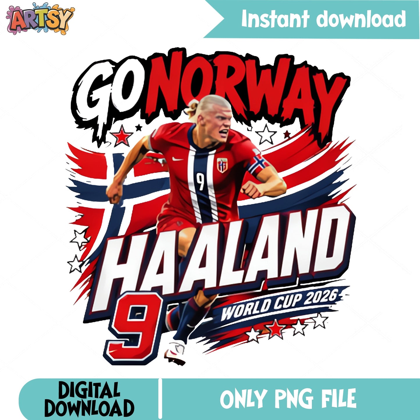 Haaland Norway Soccer World Cup 2026 PNG, Go Norway PNG, Football PNG