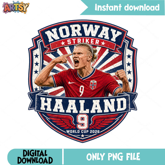 Haaland Norway Striker PNG, Soccer World Cup 2026 PNG, Football Player PNG