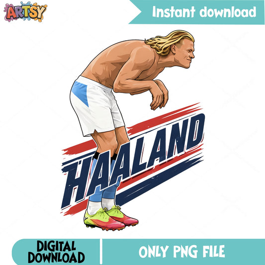 Haaland Soccer Player PNG, Football Clipart PNG, Sports PNG