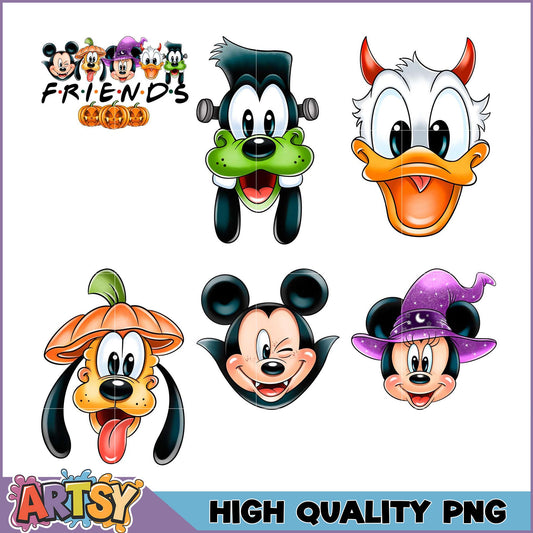 Halloween Disney Friends PNG Bundle High Quality Images