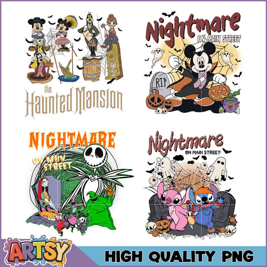 Halloween Disney PNG Bundle Haunted Mansion & Nightmare Before Christmas