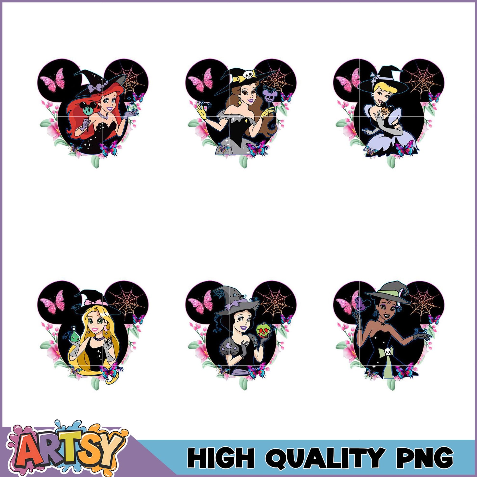 Halloween Disney Princess PNG Bundle High Quality