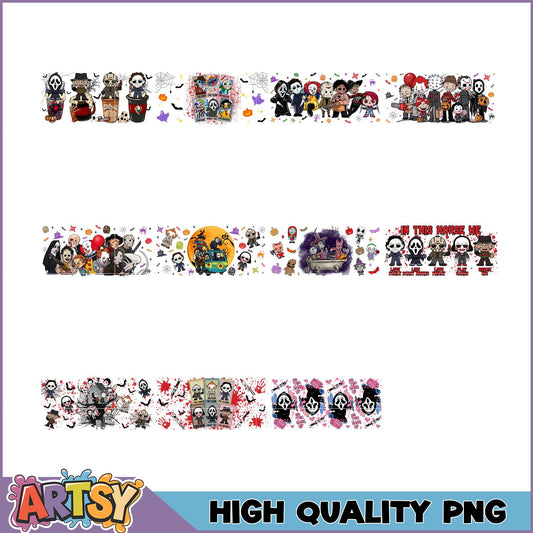 Halloween Horror Movie Characters PNG Bundle