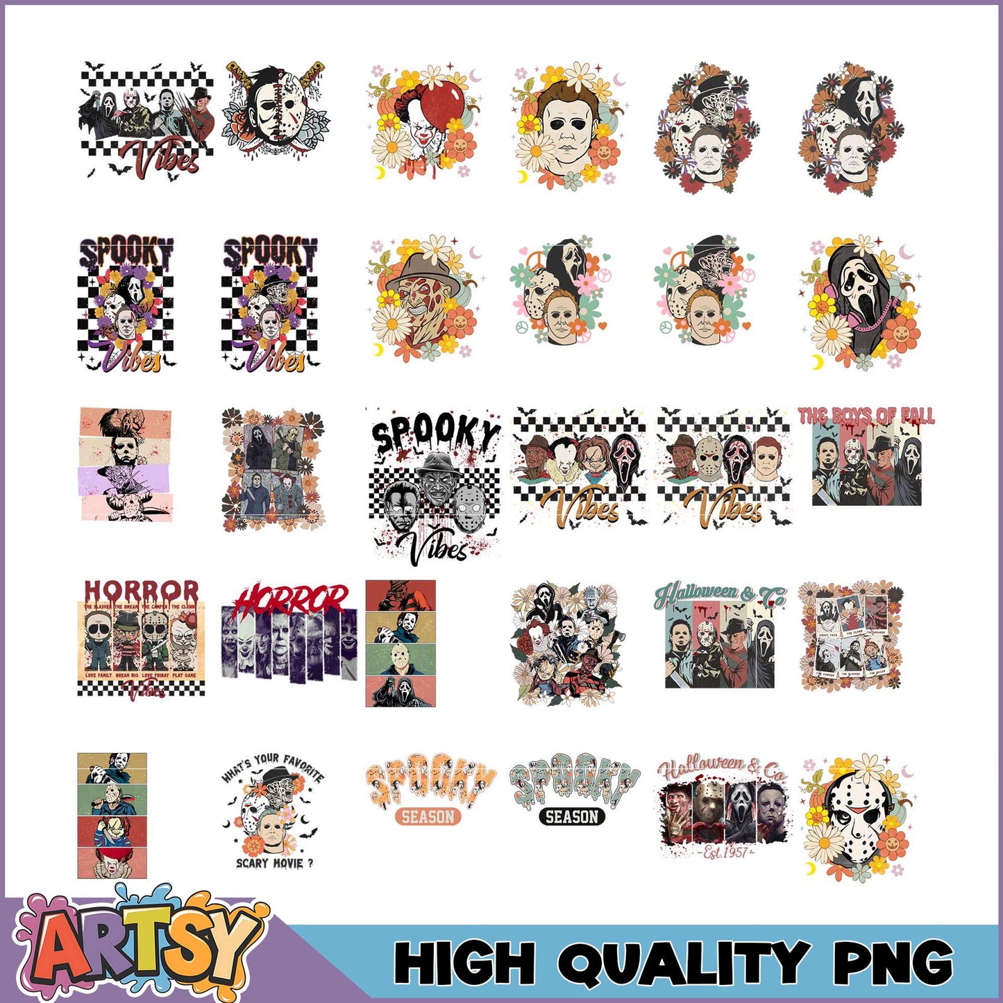 Halloween Horror Movie PNG Bundle - High Quality