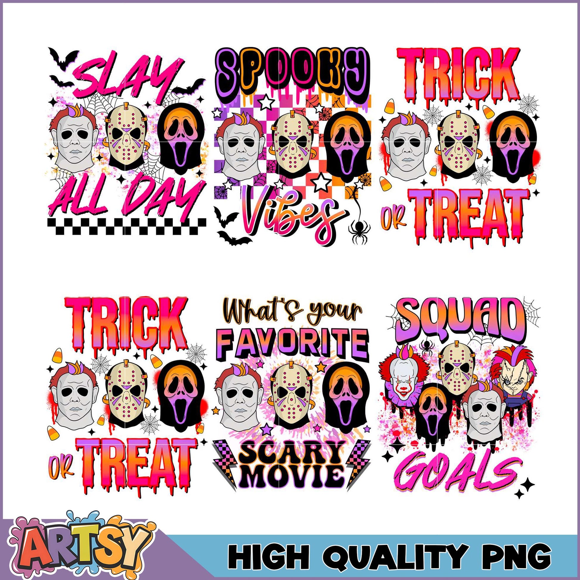 Halloween Horror Movie PNG Bundle