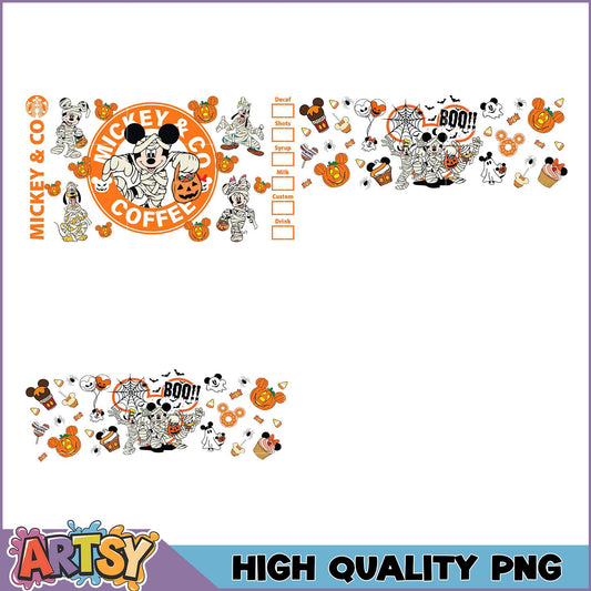 Halloween Mickey Coffee PNG Bundle High Quality