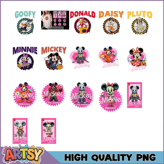Halloween Mickey Minnie PNG Bundle High Quality Designs