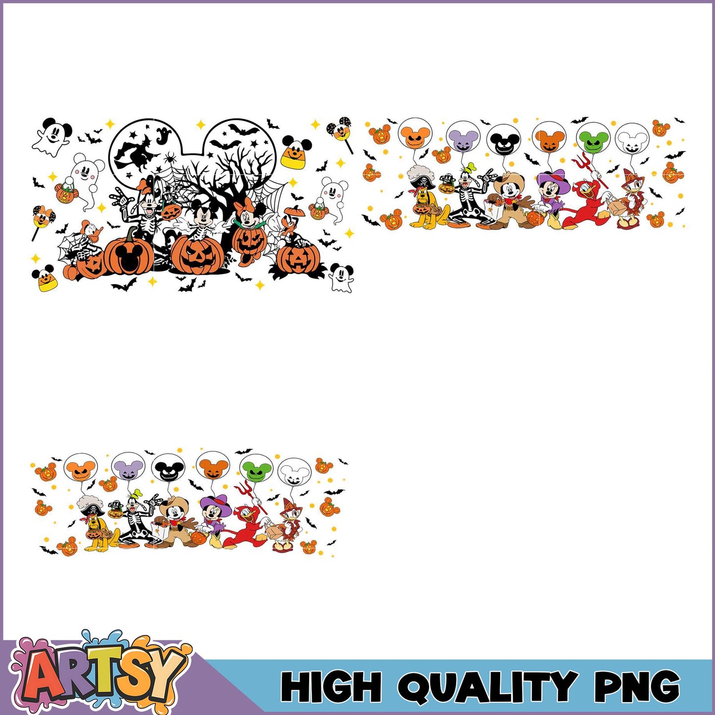 Halloween Mickey PNG Bundle High Quality Images