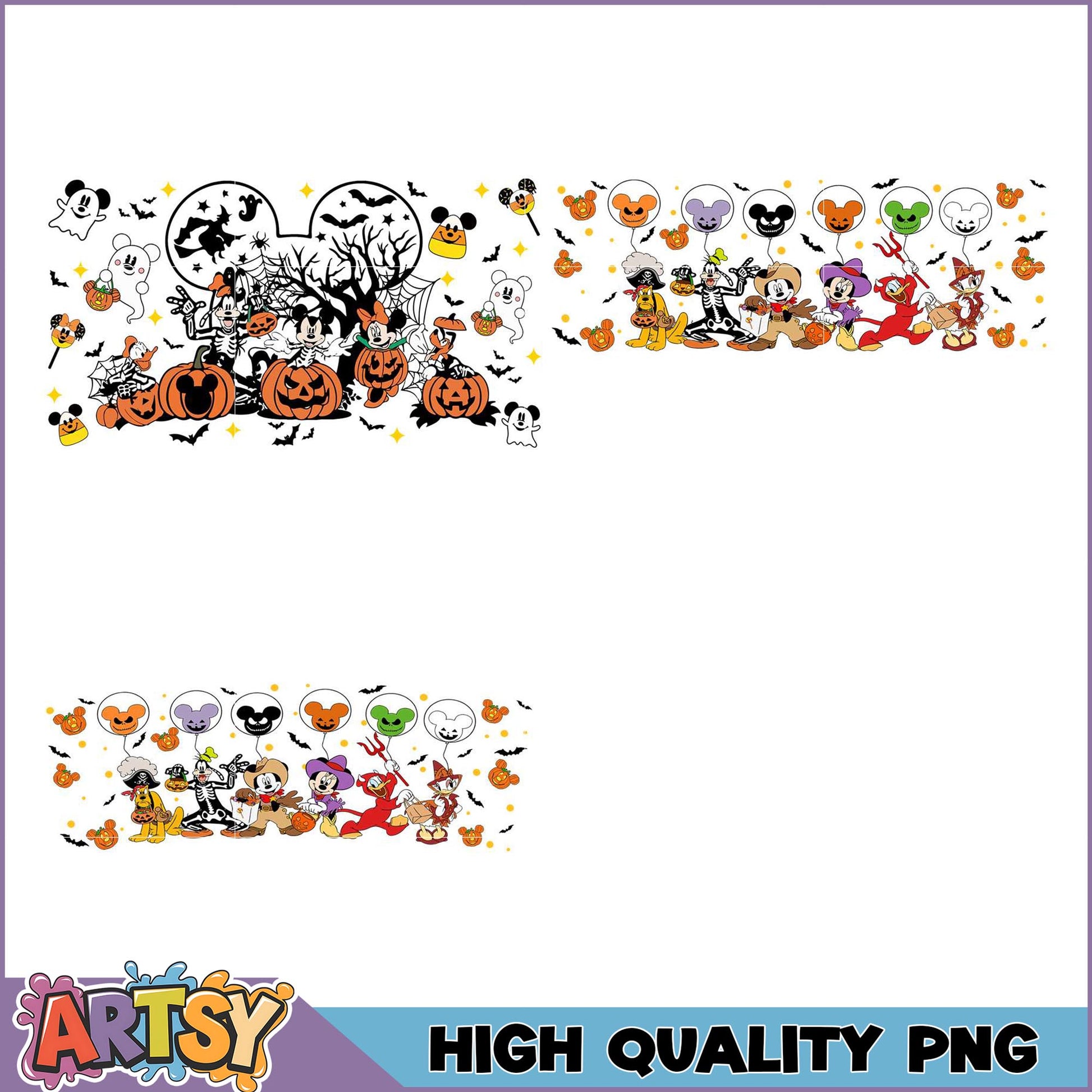 Halloween Mickey PNG Bundle High Quality Images