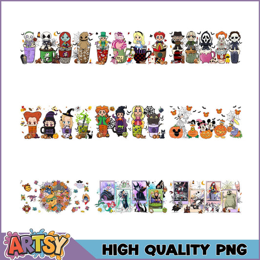 Halloween PNG Bundle Cute Cartoon Characters