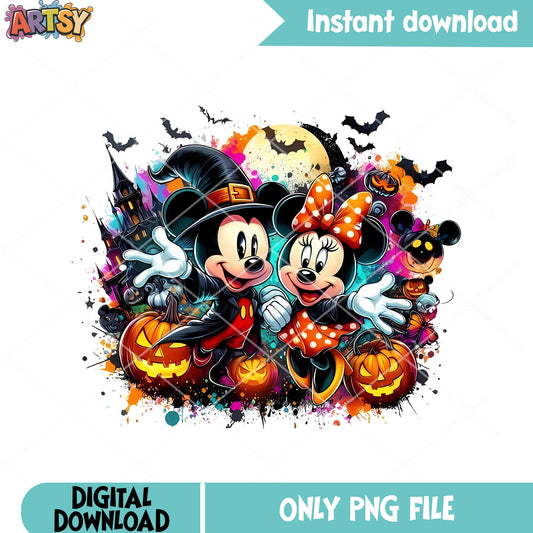 Halloween Scary pumpkin png, disney halloween png, witch costume png