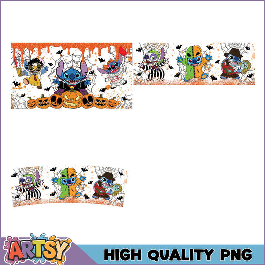 Halloween Stitch PNG Bundle High Quality Designs