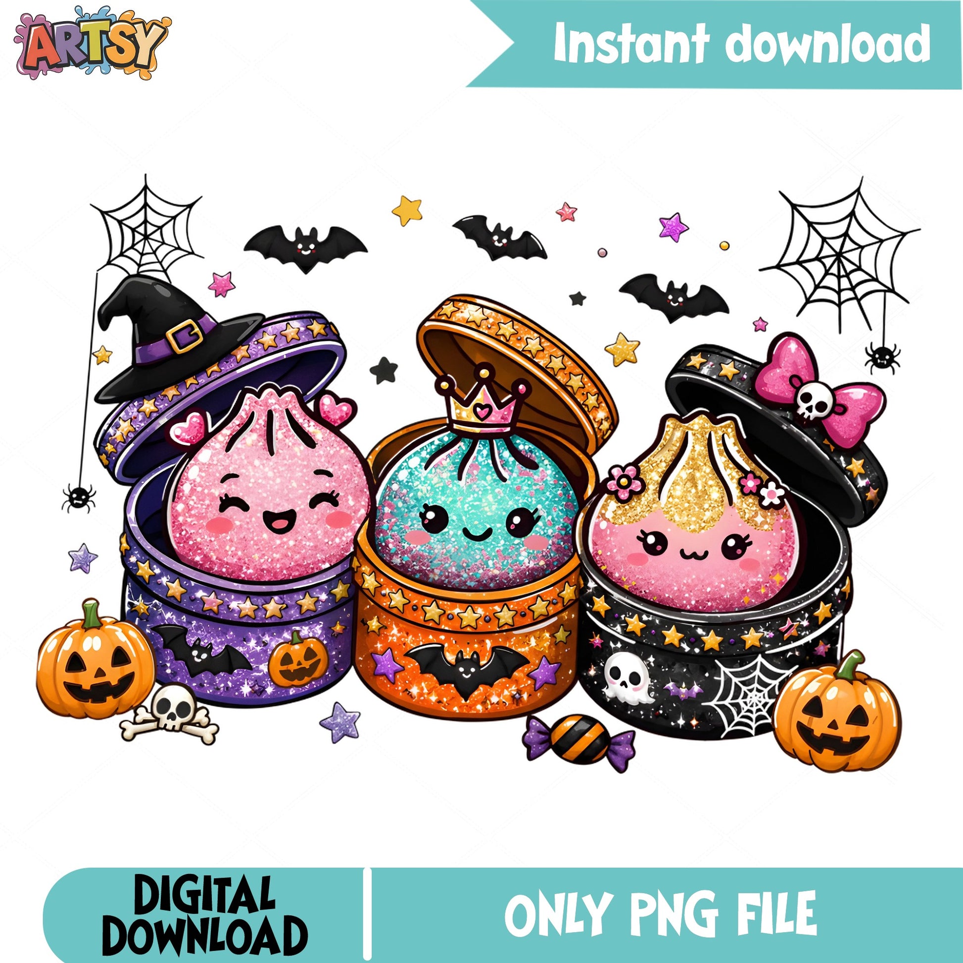 Halloween Cute Dumpling PNG, Kawaii Halloween PNG, Spooky PNG