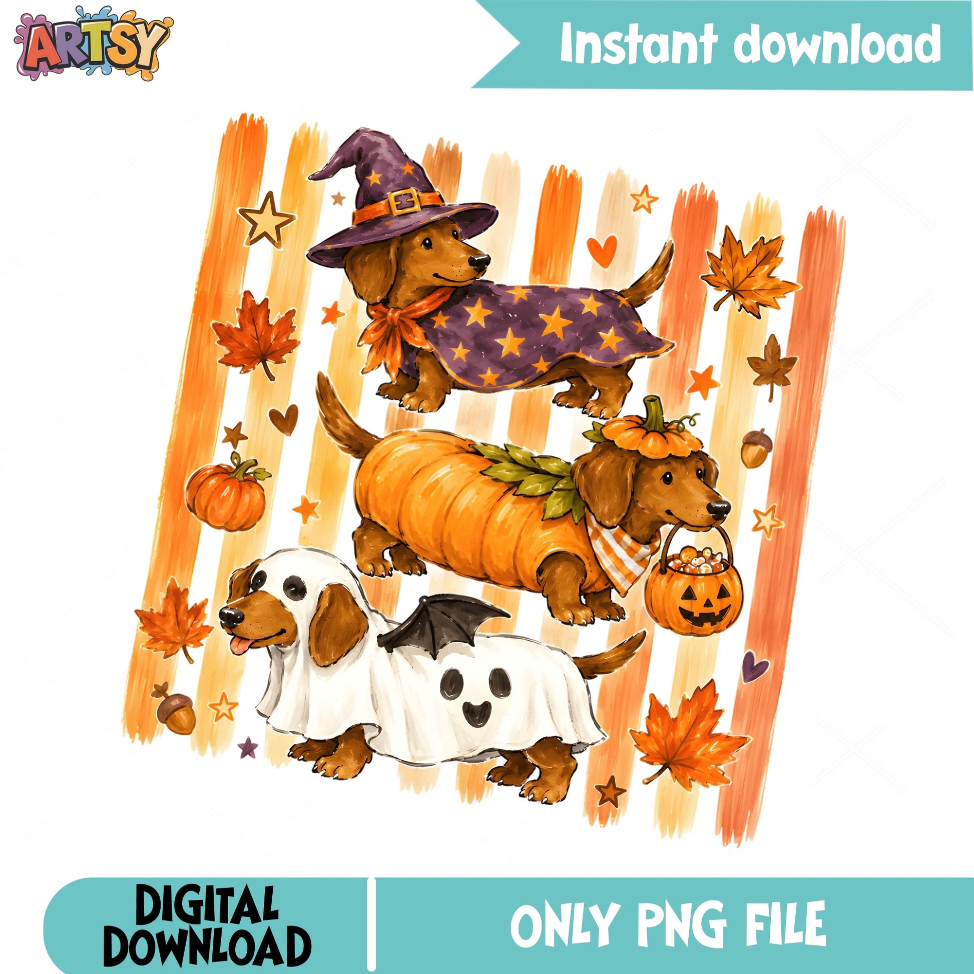 Halloween Dachshund PNG, Funny Dog Halloween PNG, Cute Dog PNG