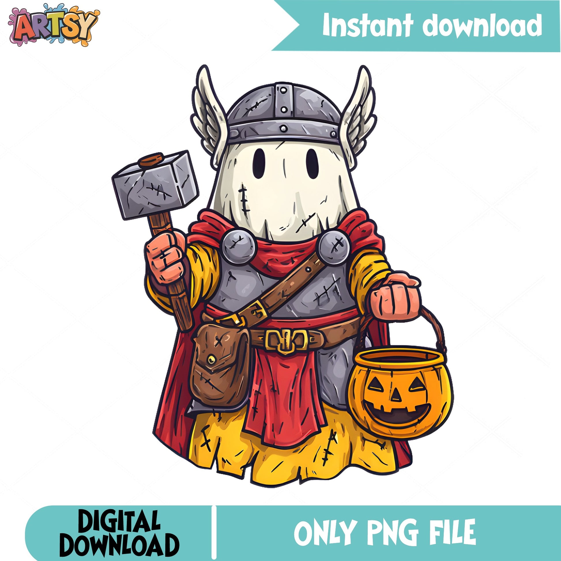 Halloween Ghost Thor Costume PNG, Spooky Ghost PNG, Halloween PNG
