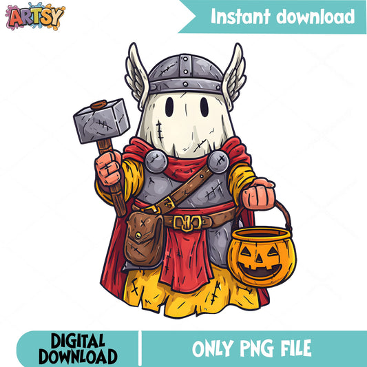 Halloween Ghost Thor Costume PNG, Spooky Ghost PNG, Halloween PNG
