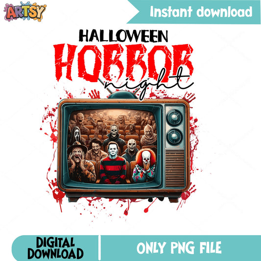 Halloween Horror Night PNG, Horror Movie Characters, Scary PNG