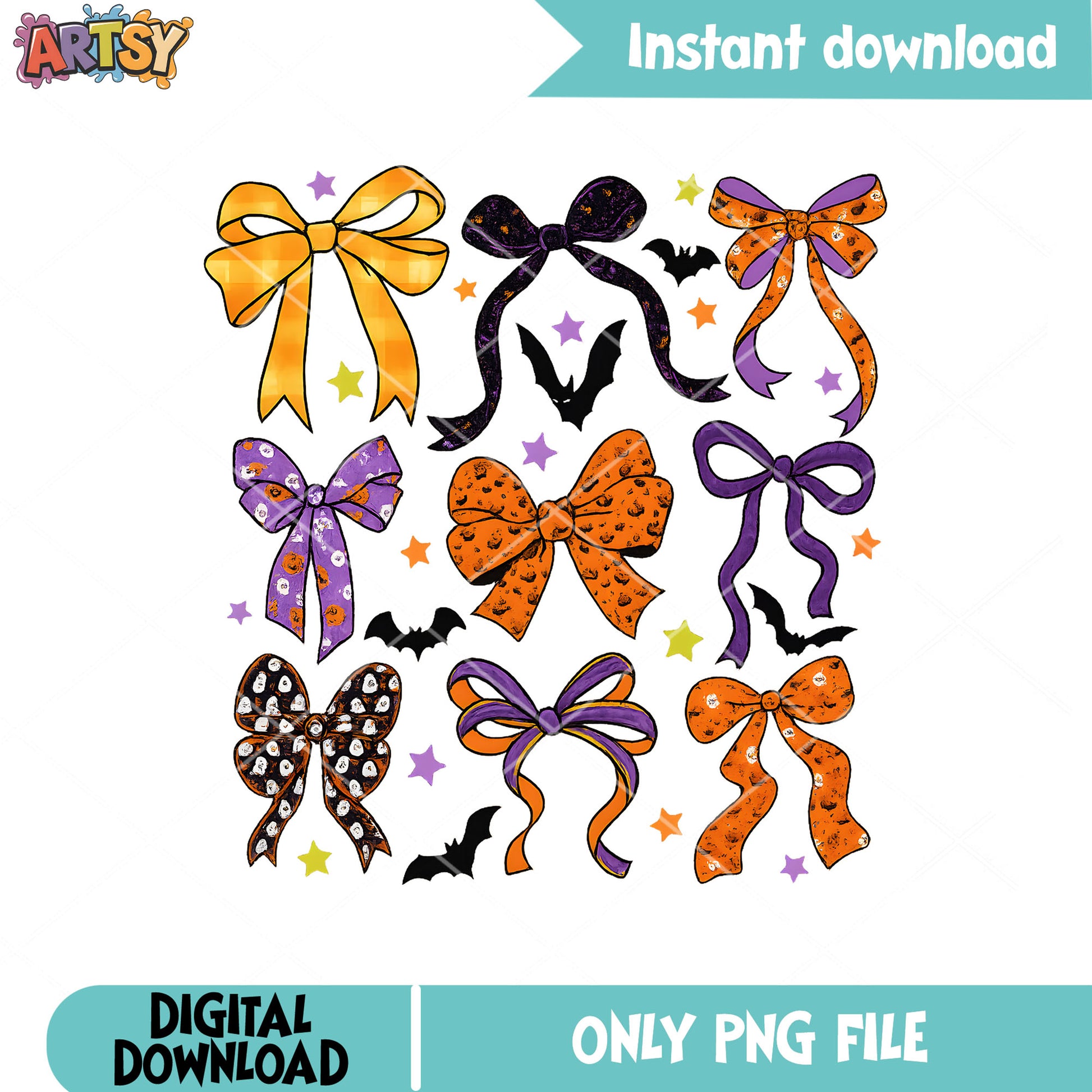 Halloween bow vibes design png, halloween bow png, halloween time png