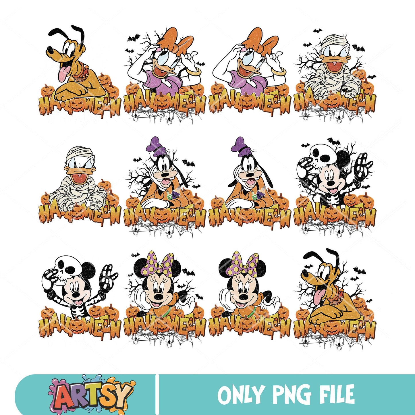 Halloween costume mickey png bundle, mickey mouse halloween​ png