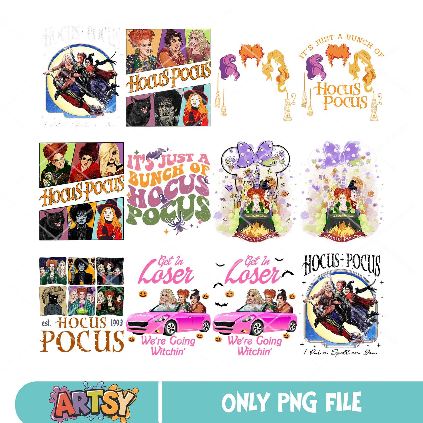 Halloween hocus pocus png bundle, hocus pocus png, halloween girl png