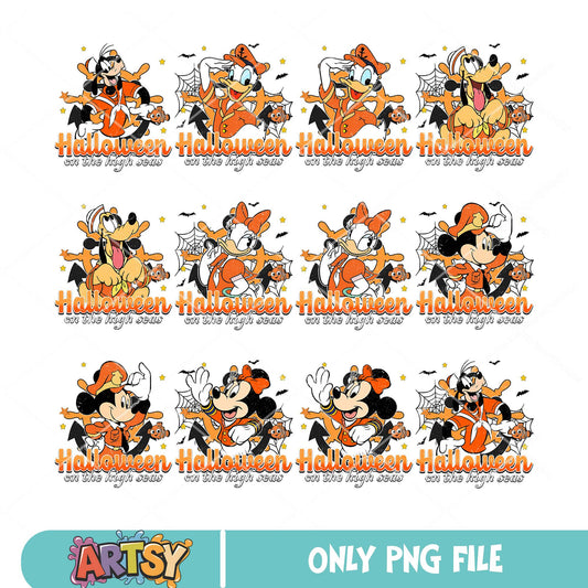 Halloween on sea png bundle, disney cruise png, disney cruise halloween​ png
