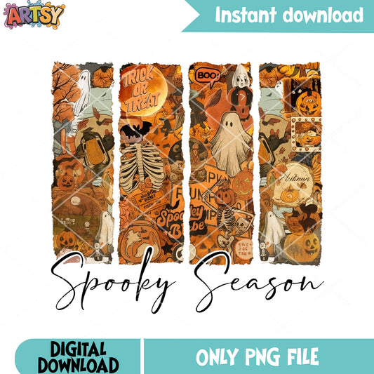 Halloween spooky png, skull skeleton png, halloween scary png